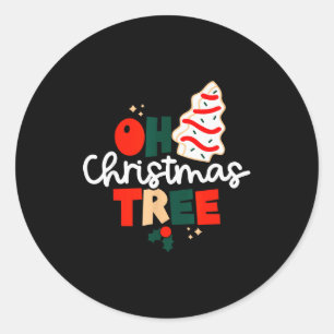 Pegatina Redonda Tortas de árbol de Navidad Debbie divertidas Sna d