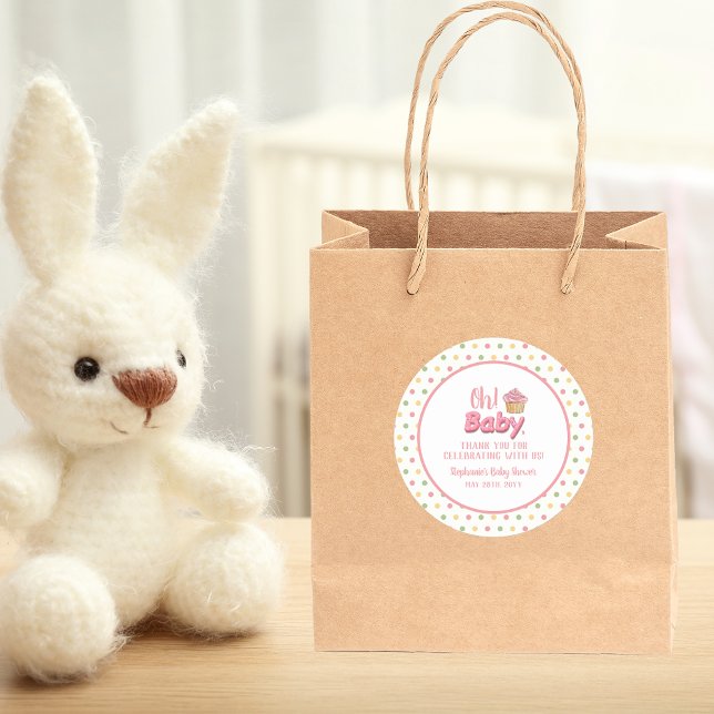 Pegatina Redonda Tortas rosadas rociadas Gracias (Subido por el creador)