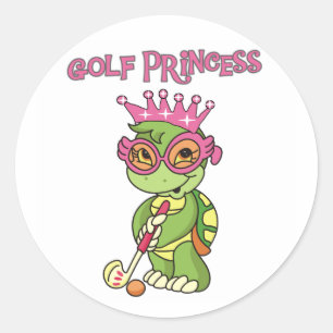 Pegatina Redonda Tortle Golf Princess