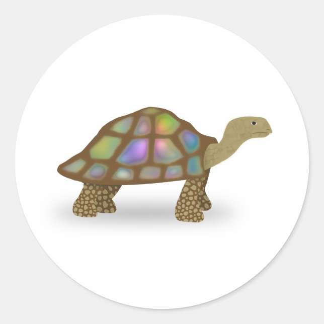 Pegatina Redonda Tortoise (Anverso)
