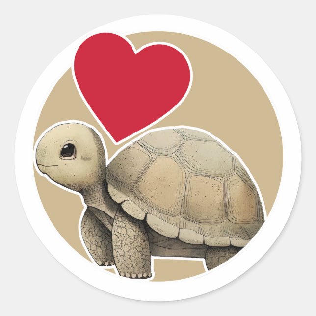 Pegatina Redonda Tortoise (Anverso)