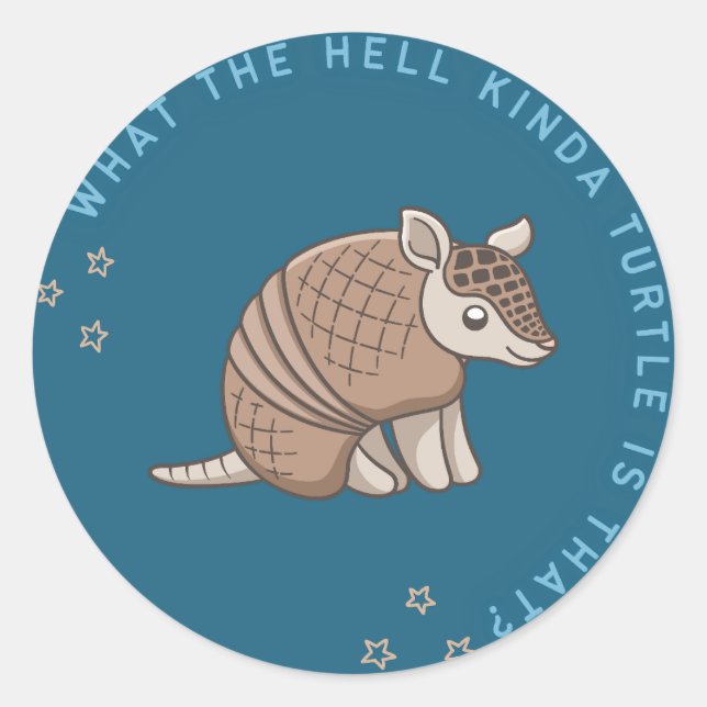 Pegatina Redonda tortuga (Anverso)