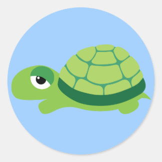 Pegatina Redonda tortuga