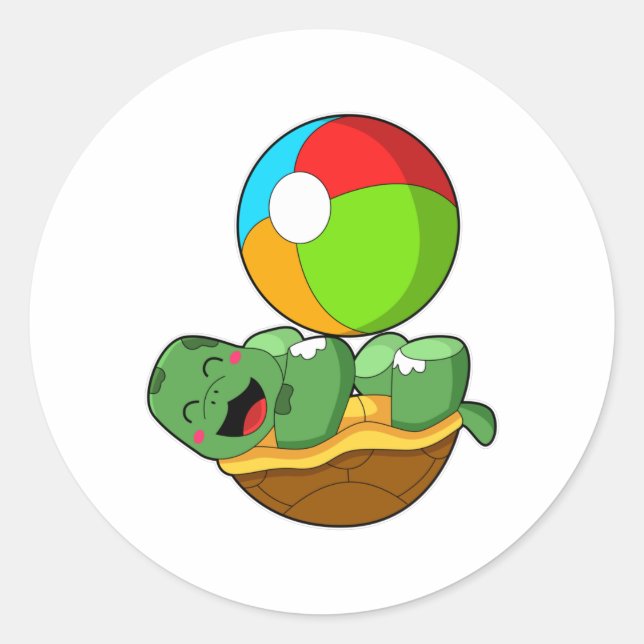 Pegatina Redonda Tortuga con barra de agua (Anverso)