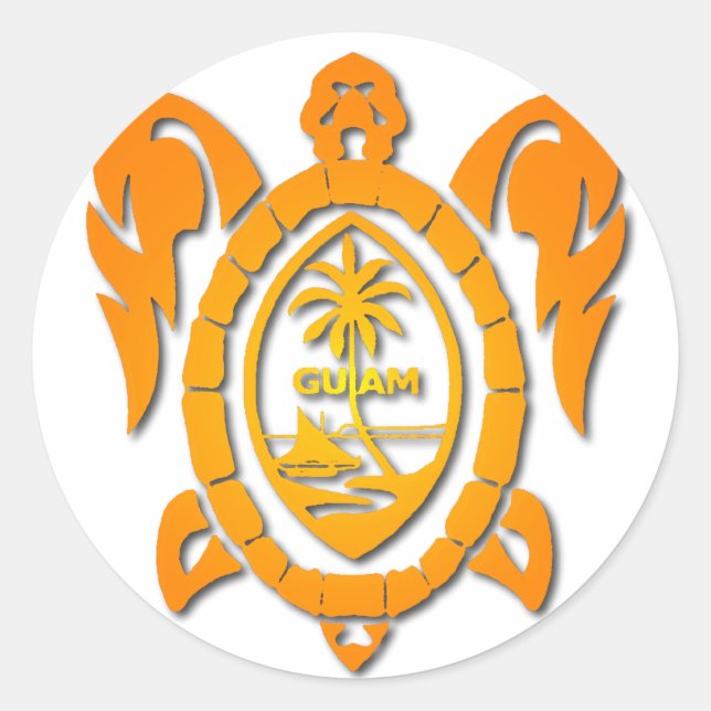 Pegatina Redonda tortuga de la explosión del sol (Anverso)