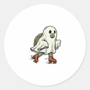 Pegatina Redonda Tortuga Fantasma Patinaje Sobre Ruedas Diseño Vint