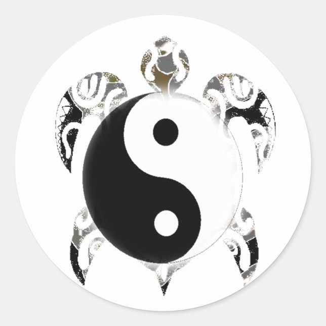 Pegatina Redonda Tortuga marina (Anverso)