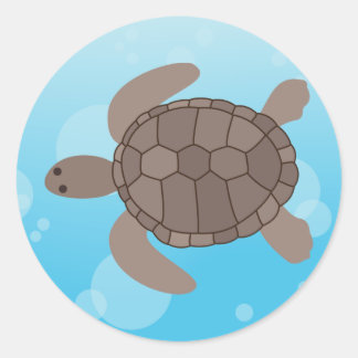 Pegatina Redonda Tortuga marina