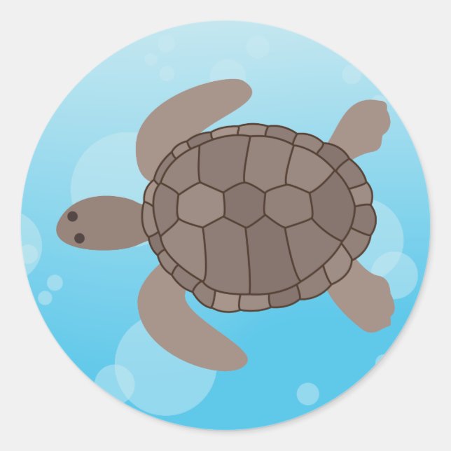 Pegatina Redonda Tortuga marina (Anverso)