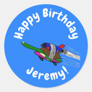 Pegatina Redonda Tortuga voladora