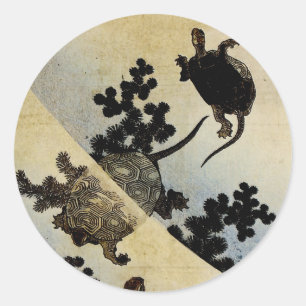 Pegatina Redonda Tortugas