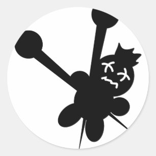 Pegatina Redonda tortura negra de las agujas de la muñeca del vud