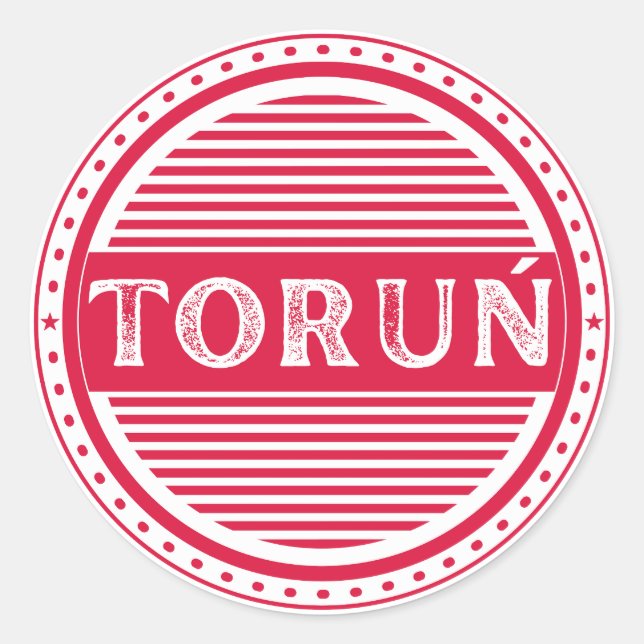 Pegatina Redonda Toruń City Pride Emblem – Polish Identity (Anverso)
