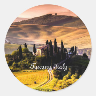 Pegatina Redonda Toscana, Italia - fotografía del paisaje