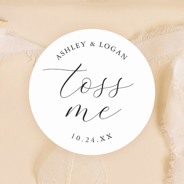 Pegatina Redonda Toss Me Petal Toss Confetti Favor (Subido por el creador)