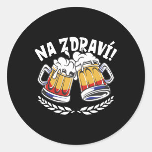 Pegatina Redonda Tosta checa Na Zdravi