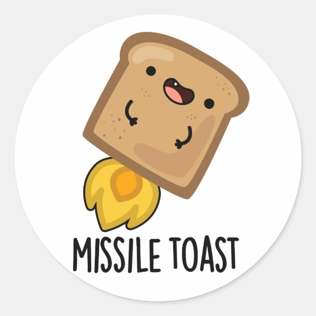 Pegatina Redonda Tostada Misil Graciosa Mistletoe Puns (Anverso)