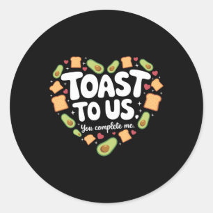 Pegatina Redonda Tostadas A Nosotros Aguacate Y Tostadas Cuesta San