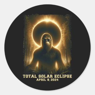 Pegatina Redonda Total Abril 8 2024 Eclipse solar total
