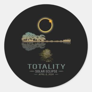 Pegatina Redonda Total primavera 4 08 24 Total guitarra eclipse sol