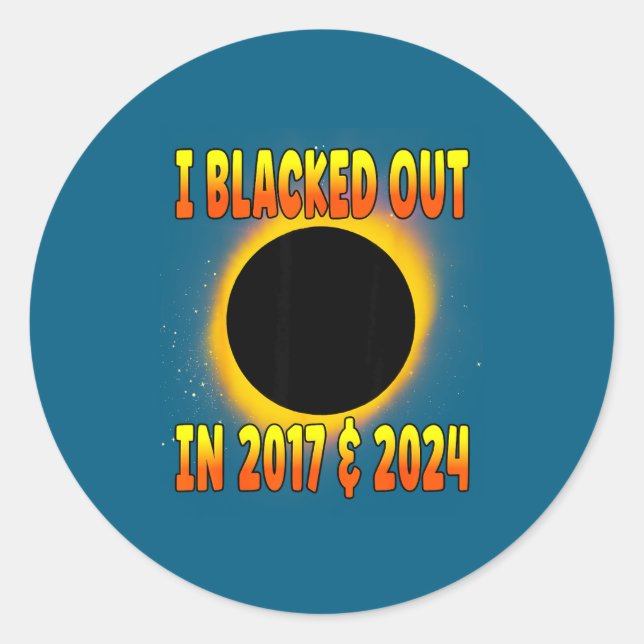 Pegatina Redonda Total Solar 2017 Blacked Out (Anverso)