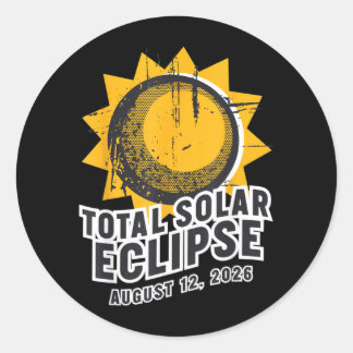 Pegatina Redonda Total Solar Eclipse August 12 2026 Astronomy Path
