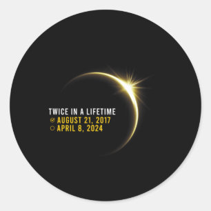 Pegatina Redonda Totalidad 24 Dos Veces En Una Vida Total Eclips So