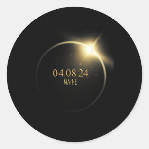 Pegatina Redonda Totalidad Eclipse solar 2024 4.08.24 Accesorios
