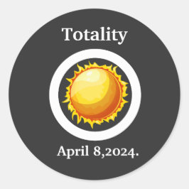 Pegatina Redonda Totalidad Gran Eclipse Solar Estadounidense 2024 R