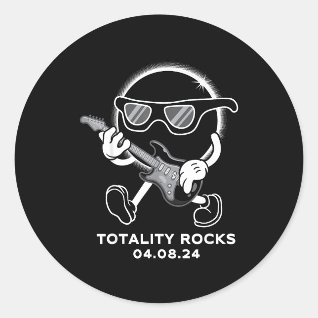 Pegatina Redonda Totalidad rocas eclipse solar total (Anverso)