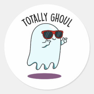 Pegatina Redonda Totalmente divertido Guay Halloween Ghost Pun