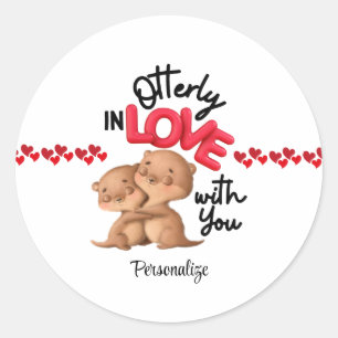 Pegatina Redonda ¡Totalmente enamorado de ti! - El día de San Valen