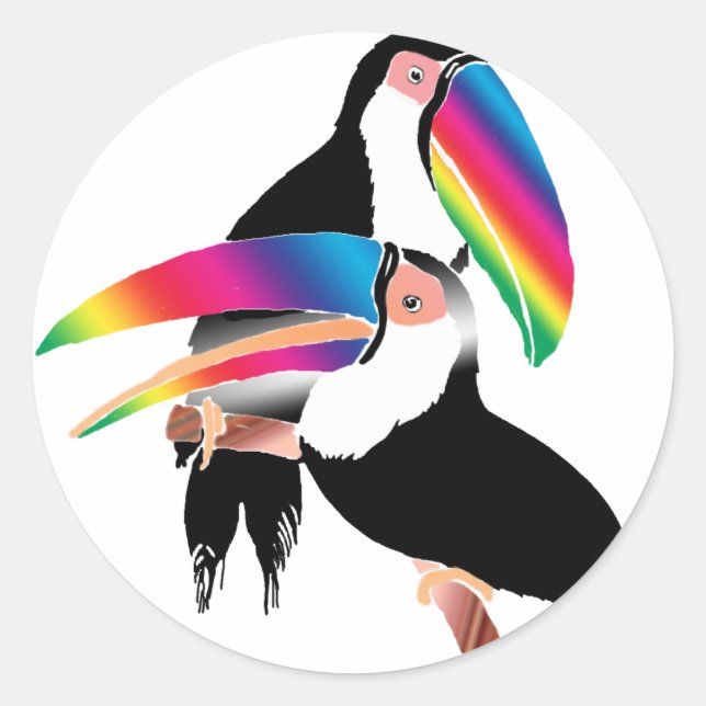 Pegatina Redonda Tou Toucans (Anverso)