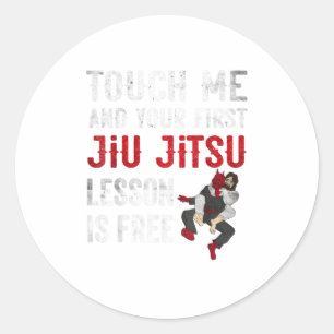 Pegatina Redonda Touch Me y su primera lección de Jiu Jitsu es