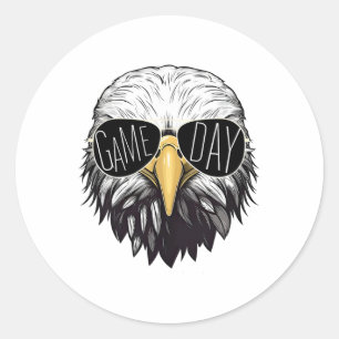Pegatina Redonda Touchdown American Football Game Day Thankding Ld