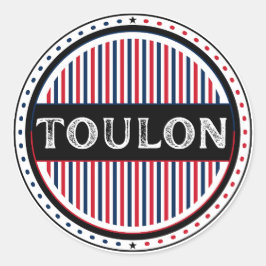 Pegatina Redonda Toulon City Pride Emblem – French Identity