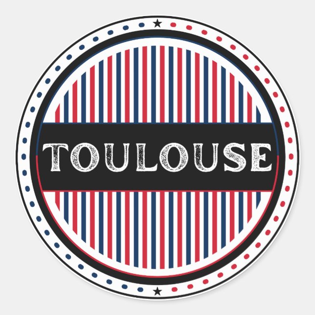 Pegatina Redonda Toulouse City Pride Emblem – French Identity (Anverso)