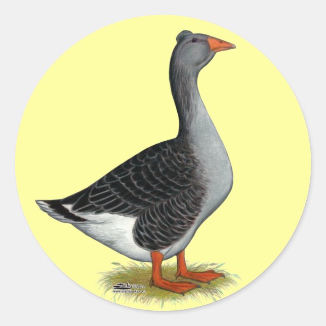 Pegatina Redonda Toulouse Goose (Anverso)