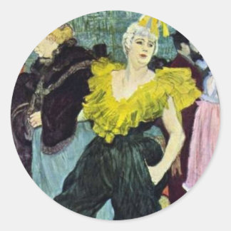Pegatina Redonda Toulouse Lautrec La imagen vintage de la frescura,