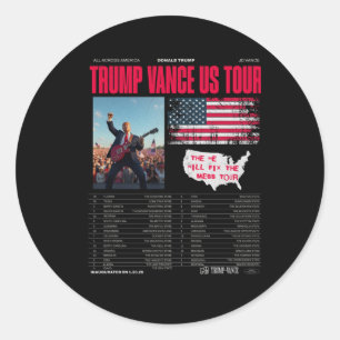 Pegatina Redonda Tour de Trump Vance