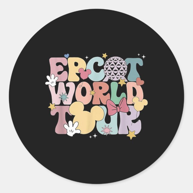 Pegatina Redonda Tour Mundial de Epcot (Anverso)