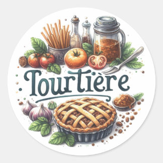 Pegatina Redonda Tourtière