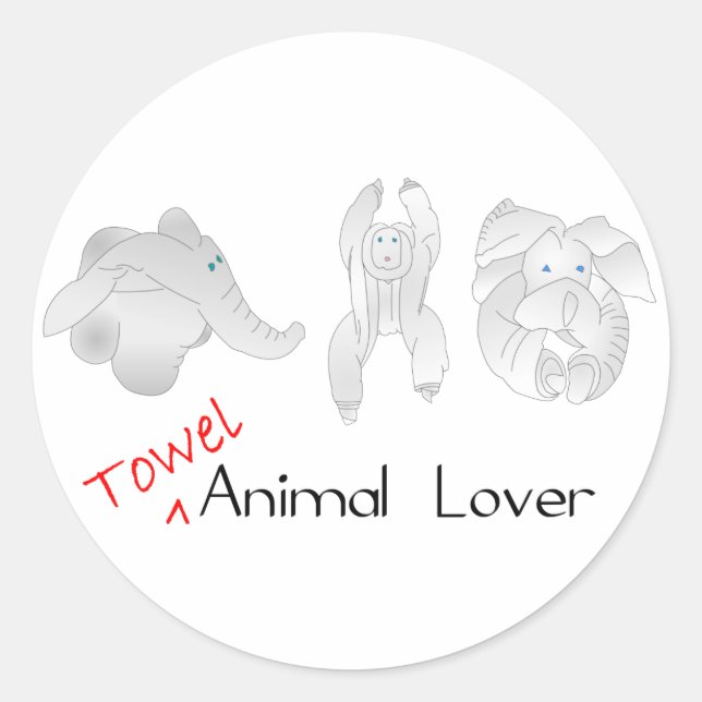 Pegatina Redonda Towell Animal Lover (Anverso)