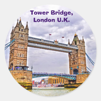 Pegatina Redonda Tower Bridge London, Inglaterra Diseño de arte