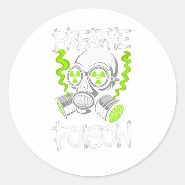 Pegatina Redonda Toxic Skull Drifter Sticker  (Anverso)