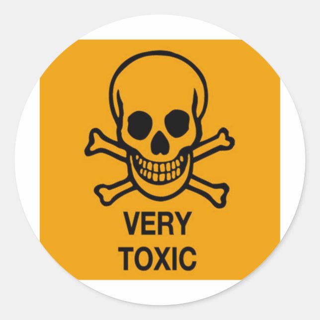 Pegatina Redonda Tóxico (Anverso)