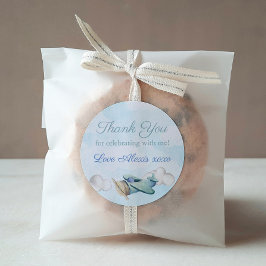 Pegatina Redonda Toy Airplane Travel Baby Shower Birday Gracias