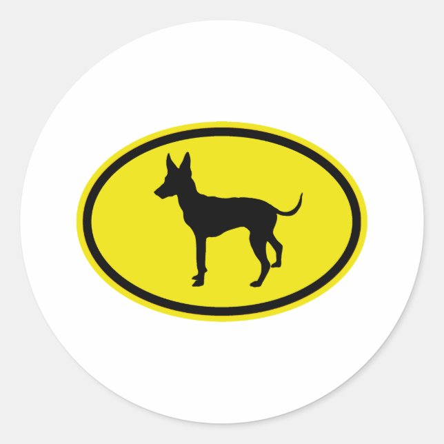 Pegatina Redonda Toy Manchester Terrier (Anverso)