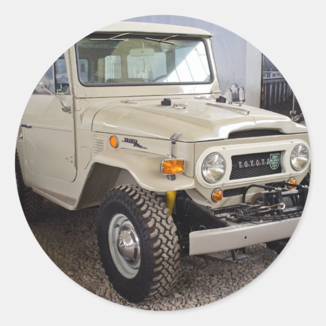 Pegatina Redonda Toyota Land Cruiser BJ40 (Anverso)