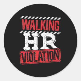 Pegatina Redonda Trabajador conjunto de Office divertido para camin